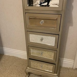 Gold mirrored cabinet with 5 drawers
